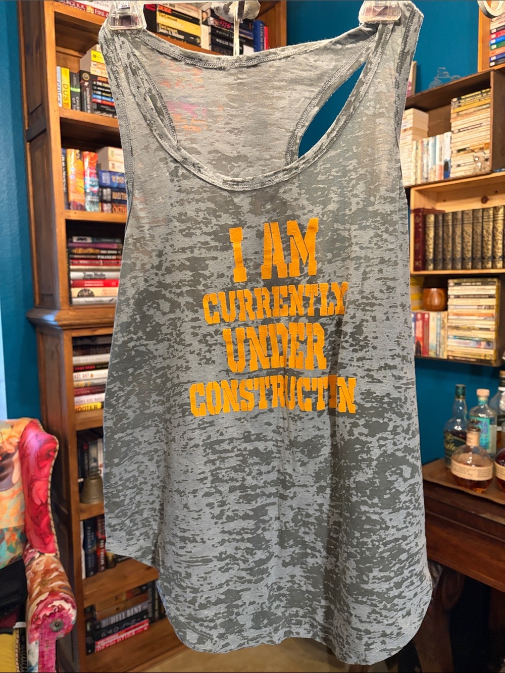 Fun Burnout Tank Top with “Under Construction”